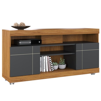 Rack para TV Até 42 Polegadas 2 Portas Yara Noce Milano/Preto Fosco - Colibri