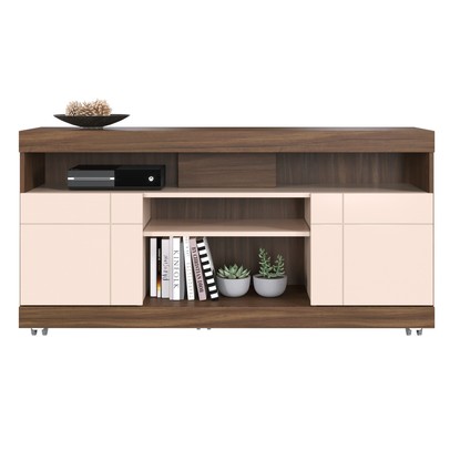 Rack para TV Até 42 Polegadas 2 Portas Yara Nogueira Real/Off White - Colibri