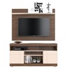 Rack com Painel para TV Até 55 Polegadas 2 Portas Bp Nogueira Real/Off White - Colibri
