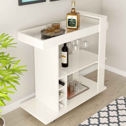 Bar Amazonas 3 Nichos Porta Taças Off White - Artely