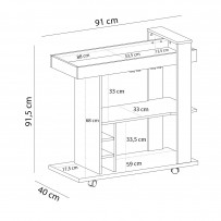 Bar Amazonas 3 Nichos  Portas Taças Preto - Artely