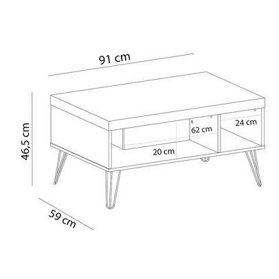 Mesa de Centro Liberty Carvalho - Artely