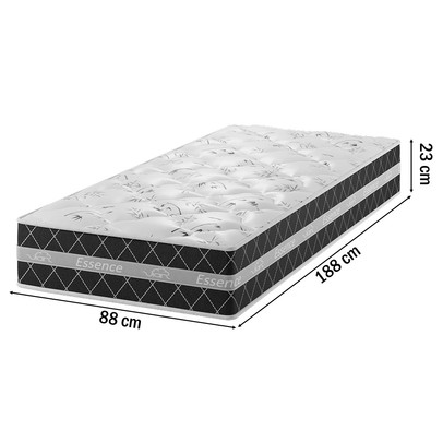 Colchão Solteiro de Espuma Ortopédico D-28 Essence 0,88x1,88x23cm Xadrez Preto - Vian