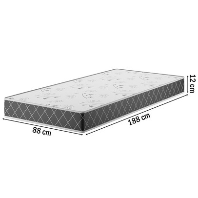 Colchão Solteiro com Espuma D-20 88x188 Fusion Preto - Vian