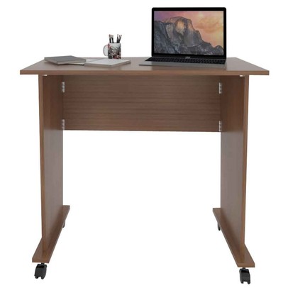 Mesa para Computador Scott Multiuso Dobrável com Rodízio Amêndoa - Pnr Móveis