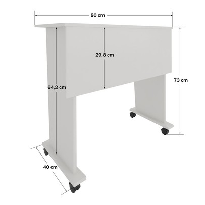 Mesa para Computador Scott Multiuso Dobrável com Rodízio Branco - Pnr Móveis