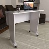 Mesa para Computador Scott Multiuso Dobrável com Rodízio Branco - Pnr Móveis