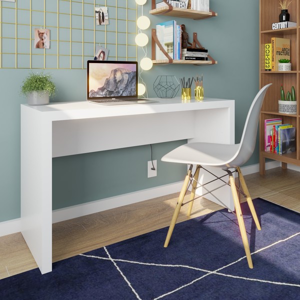 Mesa Escrivaninha Work Branco - Pnr Móveis