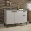 Balcão de Cozinha para Pia Alice 3 Portas 1 Gaveta Branco - Jcarvalho