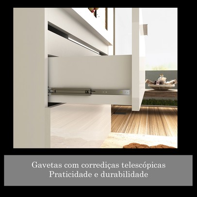 Armário de Banheiro Pietra 3 Gavetas com Espelho Mdp Branco - Móveis Bosi