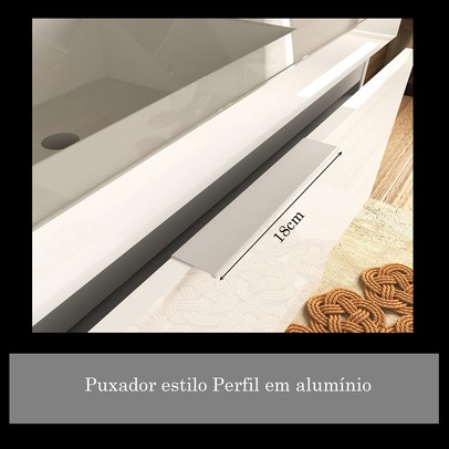 Armário de Banheiro Pietra 3 Gavetas com Espelho Mdp Branco - Móveis Bosi