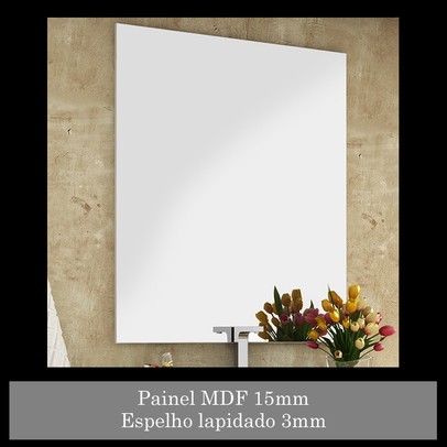 Armário de Banheiro Pietra 3 Gavetas com Espelho Mdp Branco - Móveis Bosi