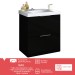 Armário de Banheiro Pietra 3 Gavetas Mdp 60cm Preto - Móveis Bosi