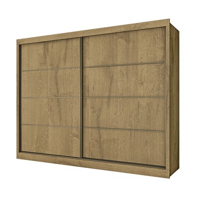 Guarda-Roupa Casal Sevilha 2 Portas 6 Gavetas 100% Mdf Amêndoa/Off White - Mademarques