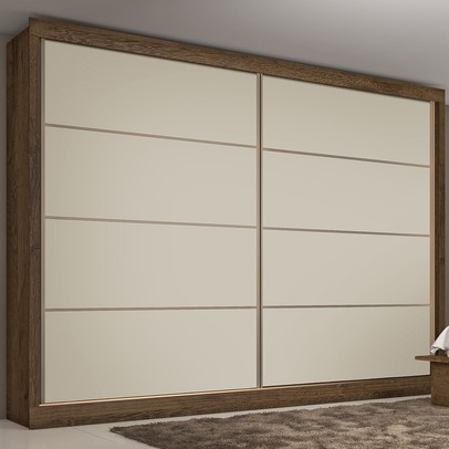Guarda-Roupa Casal Sevilha 2 Portas 6 Gavetas 100% Mdf Brauna/Off White - Mademarques