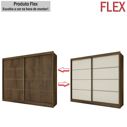 Guarda-Roupa Casal Sevilha 2 Portas 6 Gavetas 100% Mdf Brauna/Off White - Mademarques