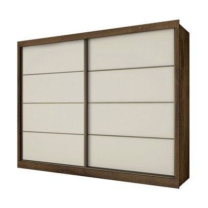 Guarda-Roupa Casal Sevilha 2 Portas 6 Gavetas 100% Mdf Brauna/Off White - Mademarques