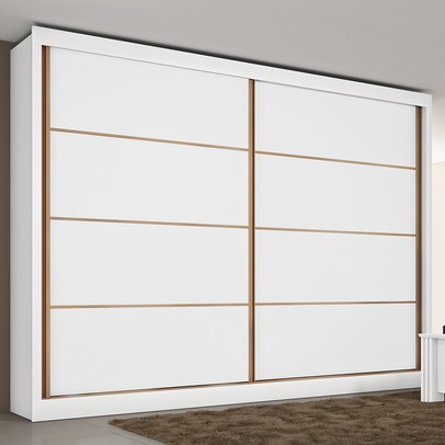 Guarda-Roupa Casal Sevilha 2 Portas 6 Gavetas 100% Mdf Branco - Mademarques