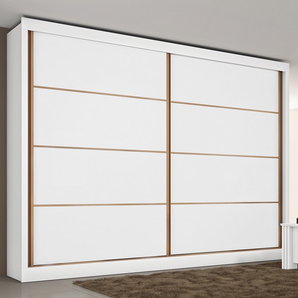 Guarda-Roupa Casal Sevilha 2 Portas 6 Gavetas 100% Mdf Branco - Mademarques