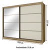 Guarda-Roupa Casal Sevilha 2 Portas 6 Gavetas 100% Mdf Espelhado Amêndoa/Off White - Mademarques