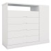 Cômoda Portugal 1 Porta 5 Gavetas Branco - Mademarques