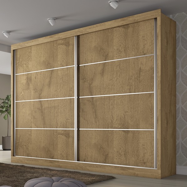 Guarda-Roupa Casal Verona Plus 2 Portas 4 Gavetas 100% Mdf Amêndoa/Off White - Mademarques