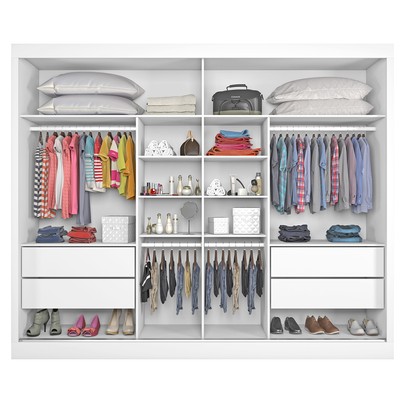 Guarda-Roupa Casal Verona Plus 2 Portas 4 Gavetas 100% Mdf Branco - Mademarques