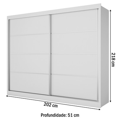 Guarda-Roupa Casal Verona Plus 2 Portas 4 Gavetas 100% Mdf Branco - Mademarques