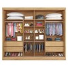 Guarda-Roupa Casal Verona 2 Portas 4 Gavetas 100% Mdf com Espelho Amêndoa/Off White - Mademarques