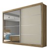 Guarda-Roupa Casal Verona 2 Portas 4 Gavetas 100% Mdf com Espelho Amêndoa/Off White - Mademarques