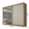 Guarda-Roupa Casal Verona 2 Portas 4 Gavetas com Espelho Amendoa/Off White - Mademarques