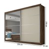 Guarda-Roupa Casal Verona 2 Portas 4 Gavetas com Espelho Brauna/Off White - Mademarques