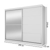 Guarda-Roupa Casal Verona 2 Portas 4 Gavetas com Espelho Branco - Mademarques