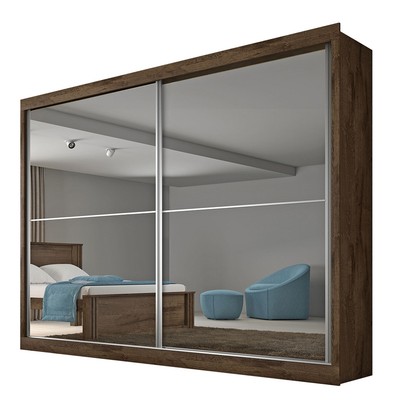 Guarda-Roupa Casal Verona Plus 2 Portas 4 Gavetas com Espelho 100% Mdf Brauna - Mademarques