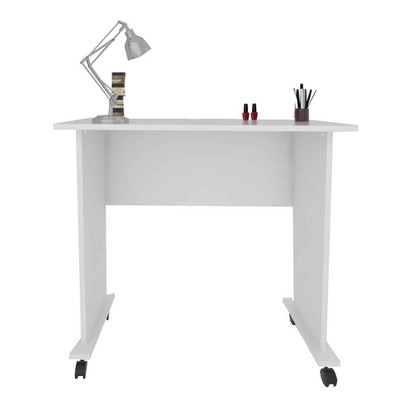 Mesa de Manicure Diamante Dobrável com Rodízio Branco - Pnr Móveis