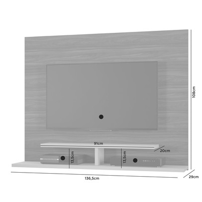 Painel para TV Até 55 Polegadas Sion Candian Branco - Jcm Móveis