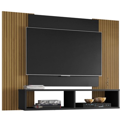 Painel para TV Até 42 Polegadas Navi Preto Fosco - Móveis Bechara