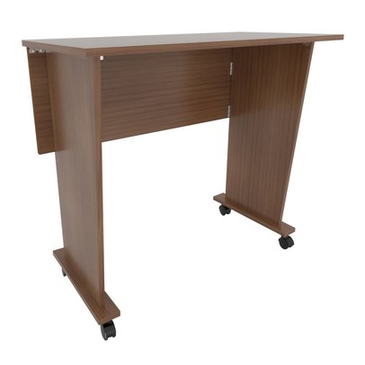 Mesa Escrivaninha Dobrável Wood com Rodízio Amendoa - Pnr Móveis