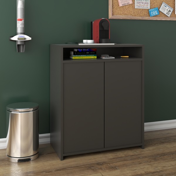 Armário para Escritório Innov 2 Portas Preto - Pnr Móveis