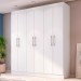 Guarda-Roupa Casal Xangai 6 Portas 2 Gavetas Branco - Doripel