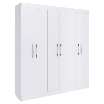 Guarda-Roupa Casal Xangai 6 Portas 2 Gavetas Branco - Doripel