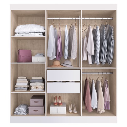 Guarda-Roupa Casal Xangai 6 Portas 2 Gavetas Branco - Doripel
