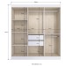 Guarda-Roupa Casal Xangai 6 Portas 2 Gavetas Branco - Doripel