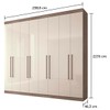 Guarda-Roupa Casal Havana 8 Portas 4 Gavetas Castanha/Off White - Santos Andirá