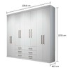 Guarda-Roupa Casal Havana 8 Portas 6 Gavetas Branco - Santos Andirá