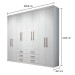 Guarda-Roupa Casal Havana 8 Portas 6 Gavetas Branco - Santos Andirá