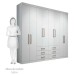 Guarda-Roupa Casal Havana 8 Portas 6 Gavetas Branco - Santos Andirá