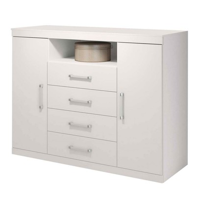 Cômoda Havana Master 2 Portas 4 Gavetas Branco - Santos Andirá