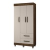 Guarda-Roupa Solteiro Paris 3 Portas 2 Gavetas Imbuia/Off White - Chf