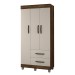 Guarda-Roupa Solteiro Paris 3 Portas 2 Gavetas Imbuia/Off White - Chf
